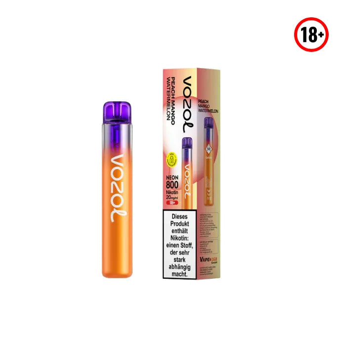 Vozol Neon 800 Peach mango Watermelon Einweg Vape
